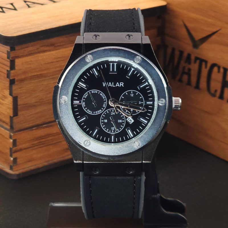 ساعت مچی مردانه والار WG0239 5765 بند رابر با روکش چرمی و ایندکس شبنما کد 1