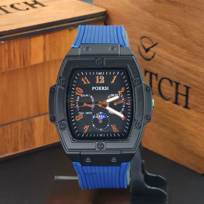 ساعت مچی مردانه پورسی Poersi، سبک سه موتوره، با عقربه‌های شب‌نما، کد 2